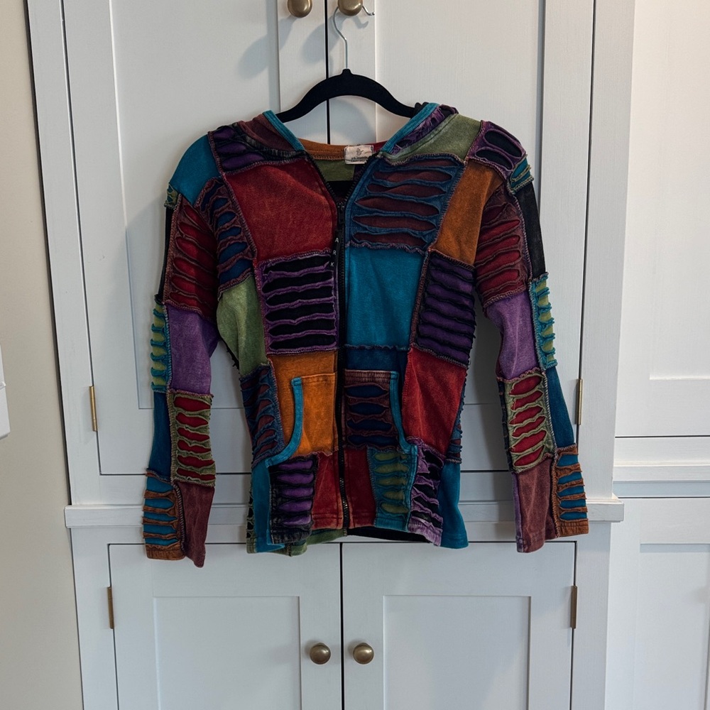 Patchwork Multi-Color Hoodie Jacket - image 1